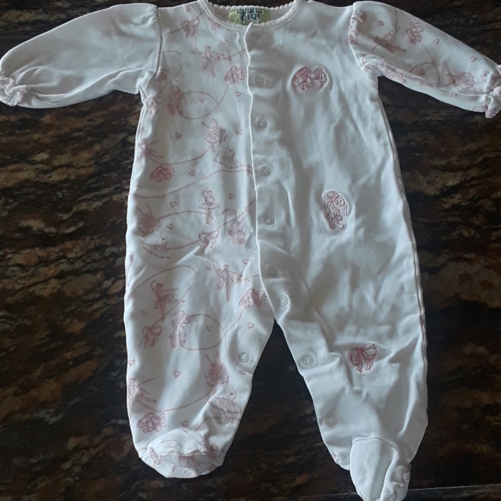 Baby girl one piece footed outfit